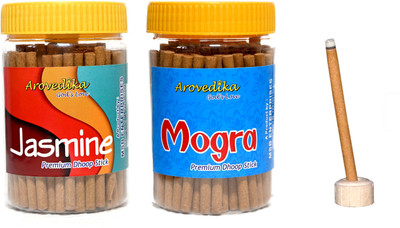 Arovedika JASMINE 1 MOGRA 1 BOX DHOOP STICKS (100GM PER BOX) TOTAL 2 BOX JASMINE, MOGRA(100 g, Set of 2)