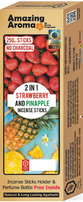 Parag Fragrances STRAWBERRY & PINEAPPLE INCENCE STICKS Strawberry(250 g, Set of 1)