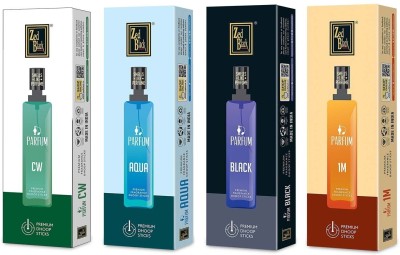 Zed Black Premium Parfum Alluring Fragrance Dhoop Sticks, (Pack of 4) Dhoop Sticks fragrances - CW, Aqua, Black, and 1M(4, Set of 4)