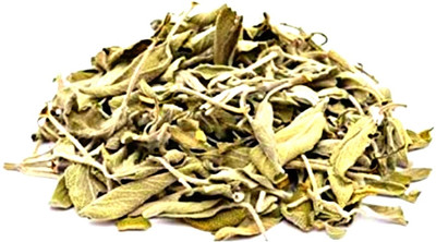 Three Elements Baka Dried Indian White Sage Leaves for Smudging removes energy blocks plain sage(200, Set of 1)