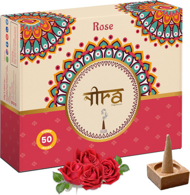 Nira Fragrances Organic & Natural for Pooja , Meditation & Home Use Rose(50 Units, Set of 1)