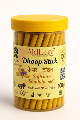 AidLeaf Kesar Chandan Insence Stick (Dhoop Stick) Saffron - Sandalwood(100 g, Set of 1)