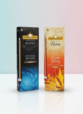 MANGALDEEP Premium Dhoop Stick Crystal Waters & Flora Exotic Ylang combo Perfume Inspired Aromas(200 g, Set of 2)