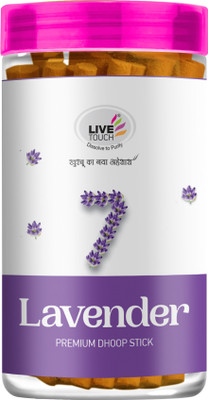 Live Touch 7 Lavender | Dhoop Stick | Pack of 4 x 100 gm | Premium Jar Pack, Lavender(400 g, Set of 4)