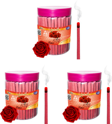 Aereoday Rose Dhoop Sticks (Incense Sticks) Pack of 450 gram (150 + 150 + 150) Fragrance Rose(450 g, Set of 1)