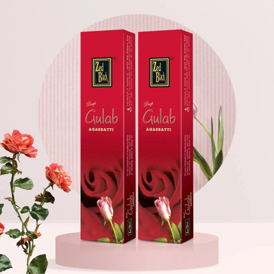 Zed Black Gulab Agarbatti Incense Sticks for Pooja, Havan - Pack of 2 Rose(55 Units, Set of 2)