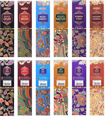 TRIDEV NATURAL INCENSE STICKS 12 MULTIFRAGNANCES(10 Units, Set of 12)