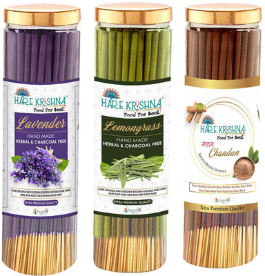 Vringra Lavender + Malay Chandan + Lemongrass Agarbatti Incense Sticks - Agarbatti For Pooja - Chemical Free, Lavender, Malay Chandan, Lemongrass Fragrance(600 g, Set of 3)