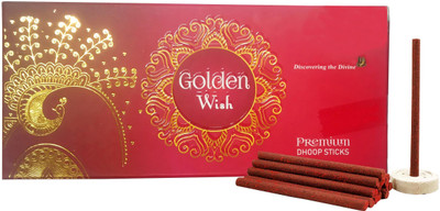Airtick Pack of 1 (100 Gram Sticks) Golden Wish Premium Dhoop Incense Sticks For Worship Scented(100 g, Set of 1)