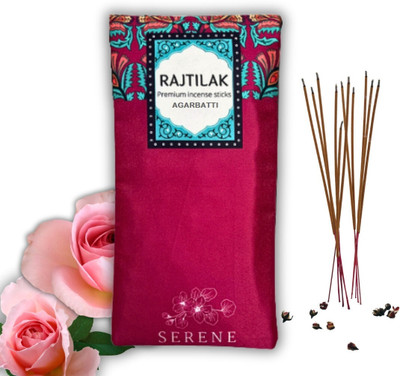 Rajtilak Agarabtti Serene Rose incense stick for Puja 1kg agarbatti (1 Pack of 600 sticks) Rose(600 Units, Set of 1)