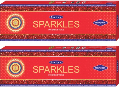 Satya Sparkles Incense Sticks (Pack of 2) Resins, Aromatic Oils, Long Lasting, Strong, Popular(8, Set of 2)