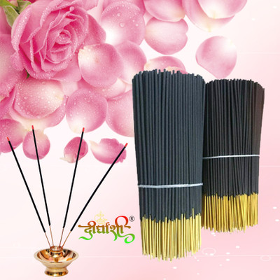 Dirghaanshi Natural (Low Smoke) Incense Stick Agarbatti (Pack of 100 Gram) Gulab/Rose Fragrance(100 g, Set of 1)