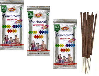 RONAK Box Pack of 3 (100 Sticks Per Box) Panchavati 4 in one Incense Sticks Agarbatti Scented(100 Units, Set of 3)
