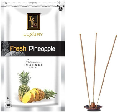 Zed Black Luxury Zipper Medium Incense Stick, Agarbatti Charcoal Free Pineapple(120 g, Set of 1)