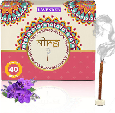 Nira Fragrances Organic & Natural Bamboo less Dhup for Pooja , Meditation & Home Use Lavender(40 Units, Set of 1)