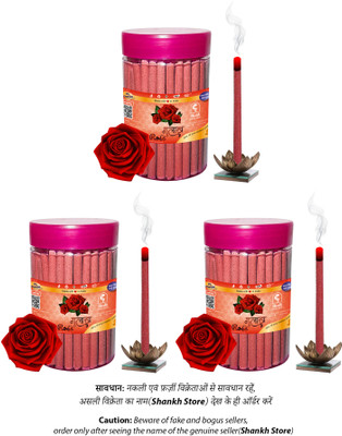 Shankh Rose Dhoop Stick (Incense Stick) Pack of 300 gram (100 + 100 + 100) Fragrance Rose(300 g, Set of 1)