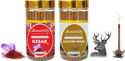 Assortify Kesar +KASTURI Musk Dhoop Sticks Box kesar(1 Units, Set of 2)