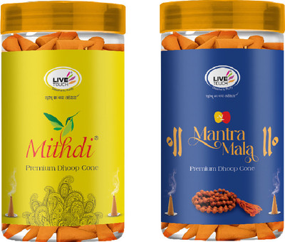Live Touch Mithdi & Mantra Mala | Pack Of 2 x 80 GM | Cone Jar | Narayani And Company Multi(160, Set of 2)