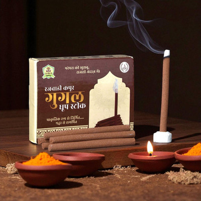 Ved Natural Products Premium Rajwadi Kapur Gugal Dhoop Stick – Thick Sticks Rajwadi Kapur, Premium fragrance(100 g, Set of 1)