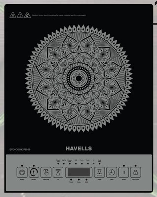 HAVELLS 1800 W Induction Cooktop Push Button(Black, Grey, EVO COOK PB 18)