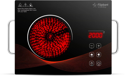 Flipkart SmartBuy 2000 W Radiant Cooktop Touch Panel(Silver, Black, Atom (Infrared) Induction Cooktop Touch Panel 2000 Watt (All Utensil use-able))