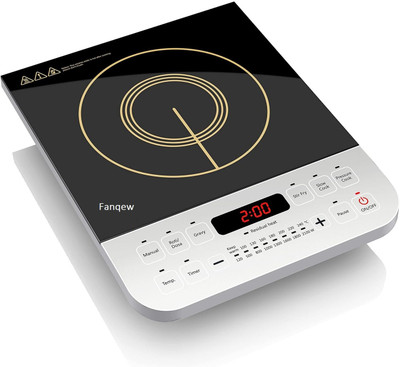 Fanqew 2000 W Induction Cooktop Touch Panel(Black, 2000 Watt Induction Cooktop, Soft Touch Button with Crystal Glass (Black))