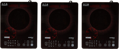 USHA 2000 W Induction Cooktop Touch Panel(Black, INDUCTION COOKTOP IC-CJ2000WTC Pack Of 3)