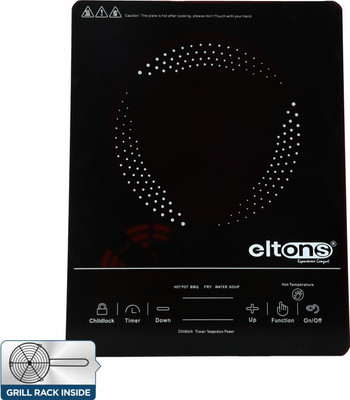Eltons 2000 W Radiant Cooktop Touch Panel(Black, Silver, Infrared Induction 2000-Watts All Cookware Compatible Ceramic)