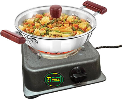 NETVULL 1250 W Radiant Cooktop Jog Dial(Grey, Electric Coil Hot Plate 1250 Watt PC with Regulator)