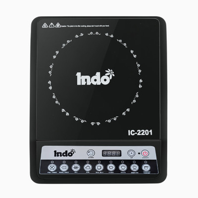 Indo 2000 W Induction Cooktop Push Button(Black, 2000 Watts Induction Cooktop| 9-Presets Cooking | Safe Cooking)