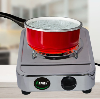 APPGEN 2000 W Radiant Cooktop Jog Dial(Silver, ISI MARK ELEMENT G-Coil Electric Hot Plate for Fast Cooking at Kitchen)