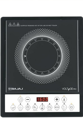 BAJAJ 1600 W Induction Cooktop Push Button(Black, Silver, ICX 160TS NEO VARIABLE TIME , TEMPERATURE & POWER SELECTION , PAN SENSOR)
