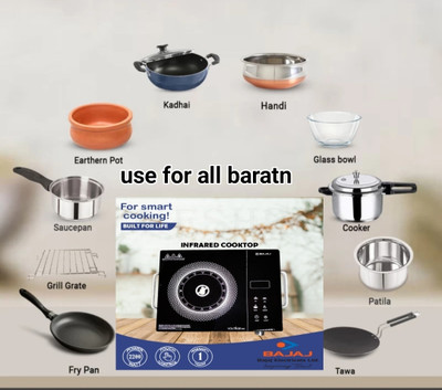 BAJAJ 2200 W Radiant Cooktop Jog Dial, Touch Panel(Black, IRX 220F INFRARED COOKTOP 740311)