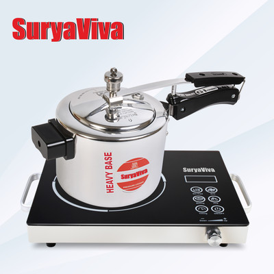 SURYAVIVA 2200 W Radiant Cooktop Touch Panel(Black, Touch Infra Induction Combo {3 ltr cooker)2200 W Induction Cooktop(Black,Touch))