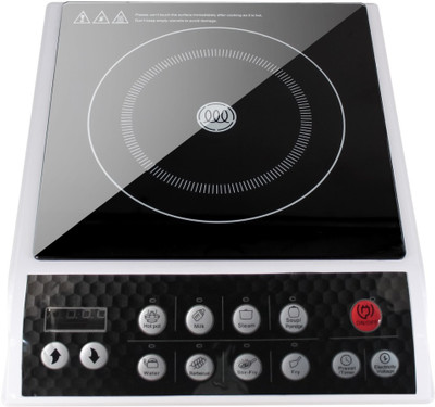 Spalin 2000 W Induction Cooktop Push Button(White, Black, Induction Cooktop Chef Pro)
