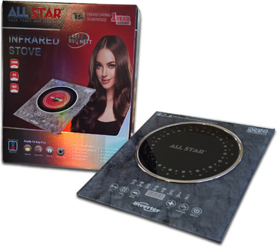 All Star 2000 W Induction Cooktop Touch Panel(Black, Red, GLS MARBLETOP 05 Premium 2000W Infrared Induction Stove)