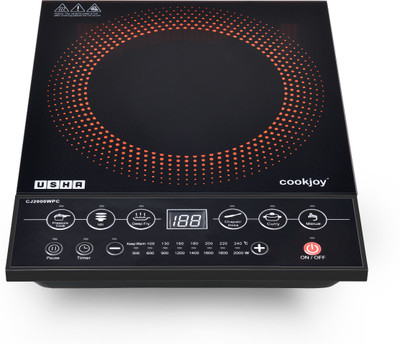 USHA 2000 W Induction Cooktop Push Button(Black, CJ2000WPC)