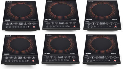 USHA 2000 W Induction Cooktop Push Button(Black, CJ2000WPC Pack of 6 Black)