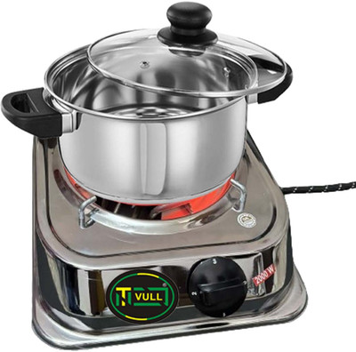 NETVULL 2000 W Radiant Cooktop Push Button(Silver, 2000-watts Manual Induction Cooktop Aluminium with 1 Burner,)