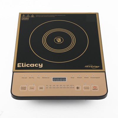 Elicacy 2000 W Induction Cooktop Touch Panel(Black, Induction Cooktop Crystal Glass Touch Panel LED Display,)
