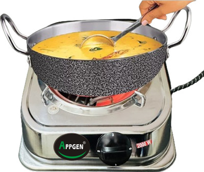 APPGEN 1250 W Induction Cooktop Push Button(Silver, ISI MARK 1250W, Induction Cooking Stove Works with All Metal)