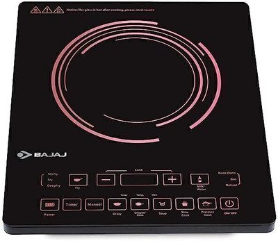 BAJAJ 2000 W Induction Cooktop Touch Panel(Black, Pink, ICX 200 FP (740304))