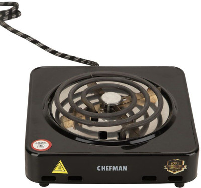 Chefman 1000 W Radiant Cooktop Jog Dial(Black, Hot Plate Innovative Design for Modern Cooking Speed and Efficiency Every Meal)
