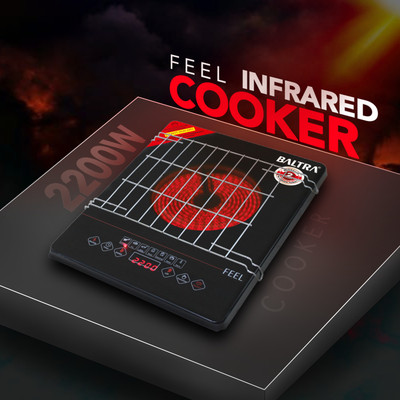 Baltra 2200 W Induction Cooktop Touch Panel(Black, Red, Feel Pro (Infrared) Induction Cooktop Touch Panel (All Utensil use-able))