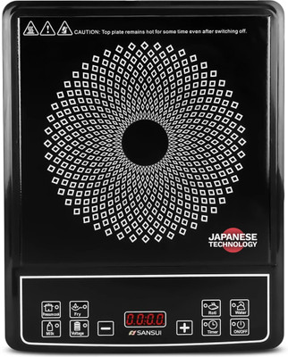 Sansui 1600 W Induction Cooktop Push Button(Black, Smart Cook -1600)