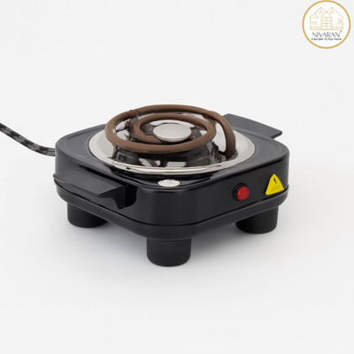 NIVARAN 500 W Radiant Cooktop Push Button(Black, Electric Coil Hot Plate Stove 500W Portable Single Burner (Yellow))