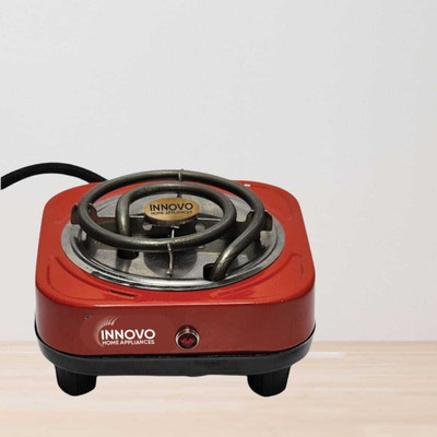 INNOVO TRADERS 500 W Radiant Cooktop Push Button(Red, 500W Radiant Cooktop – Rustproof, Mini Portable Electric Stove Burner (Red))