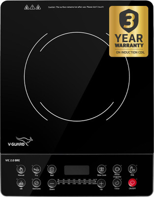 V-Guard 2000 W Induction Cooktop Push Button(Black, VIC 2.0 BRE)