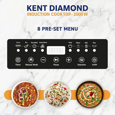KENT 2000 W Induction Cooktop Touch Panel(Black, k116130)
