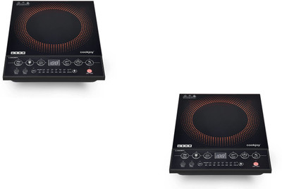 USHA 2000 W Induction Cooktop Push Button(Black, CookJoy (CJ2000WPC) 2000 Watt Induction cooktop Pack of 2)